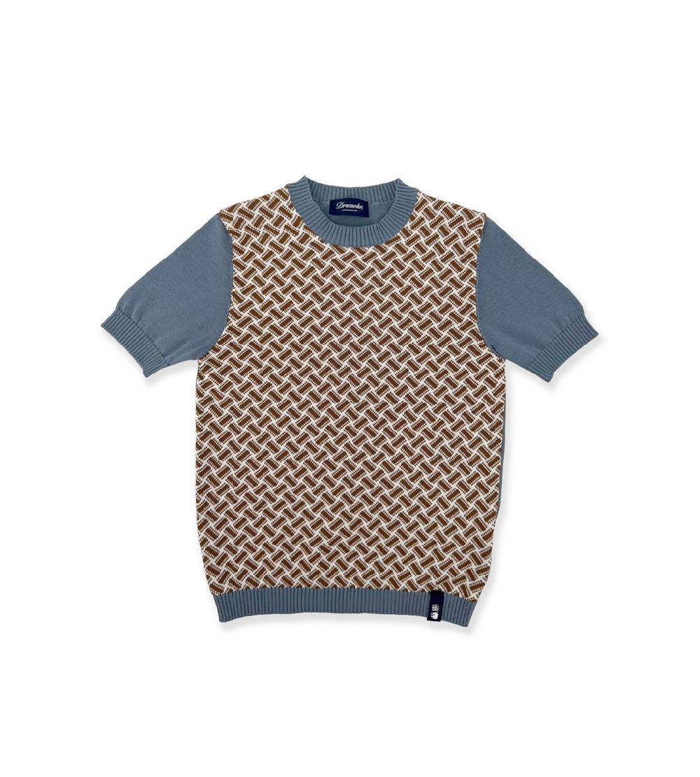 La Stupenderia BLUE AND COCOA KNIT SWEATER