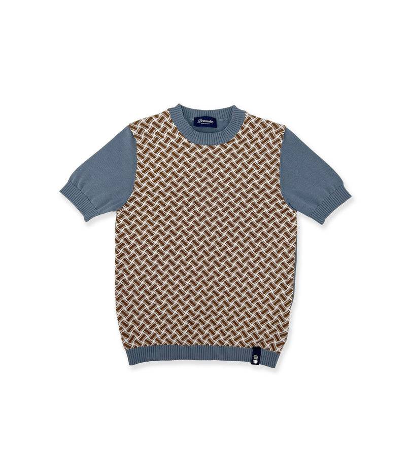 La Stupenderia BLUE AND COCOA KNIT SWEATER In Linea