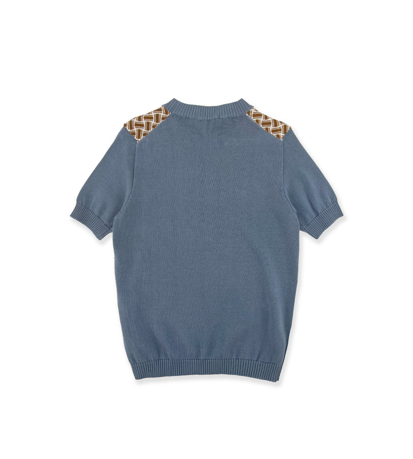 La Stupenderia BLUE AND COCOA KNIT SWEATER In Linea