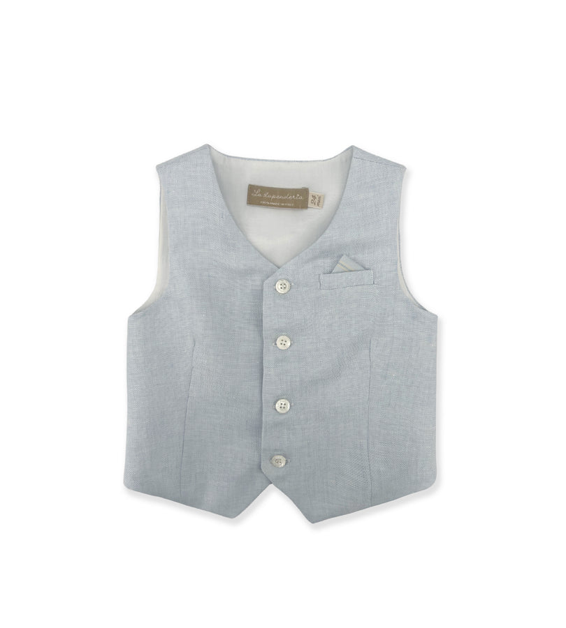 La Stupenderia LIGHT BLUE LINEN VEST Promozione Limitata