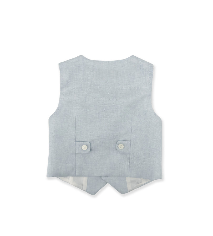 La Stupenderia LIGHT BLUE LINEN VEST Promozione Limitata