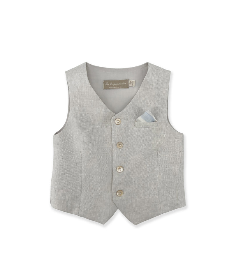 La Stupenderia BEIGE LINO VEST Shopping Online