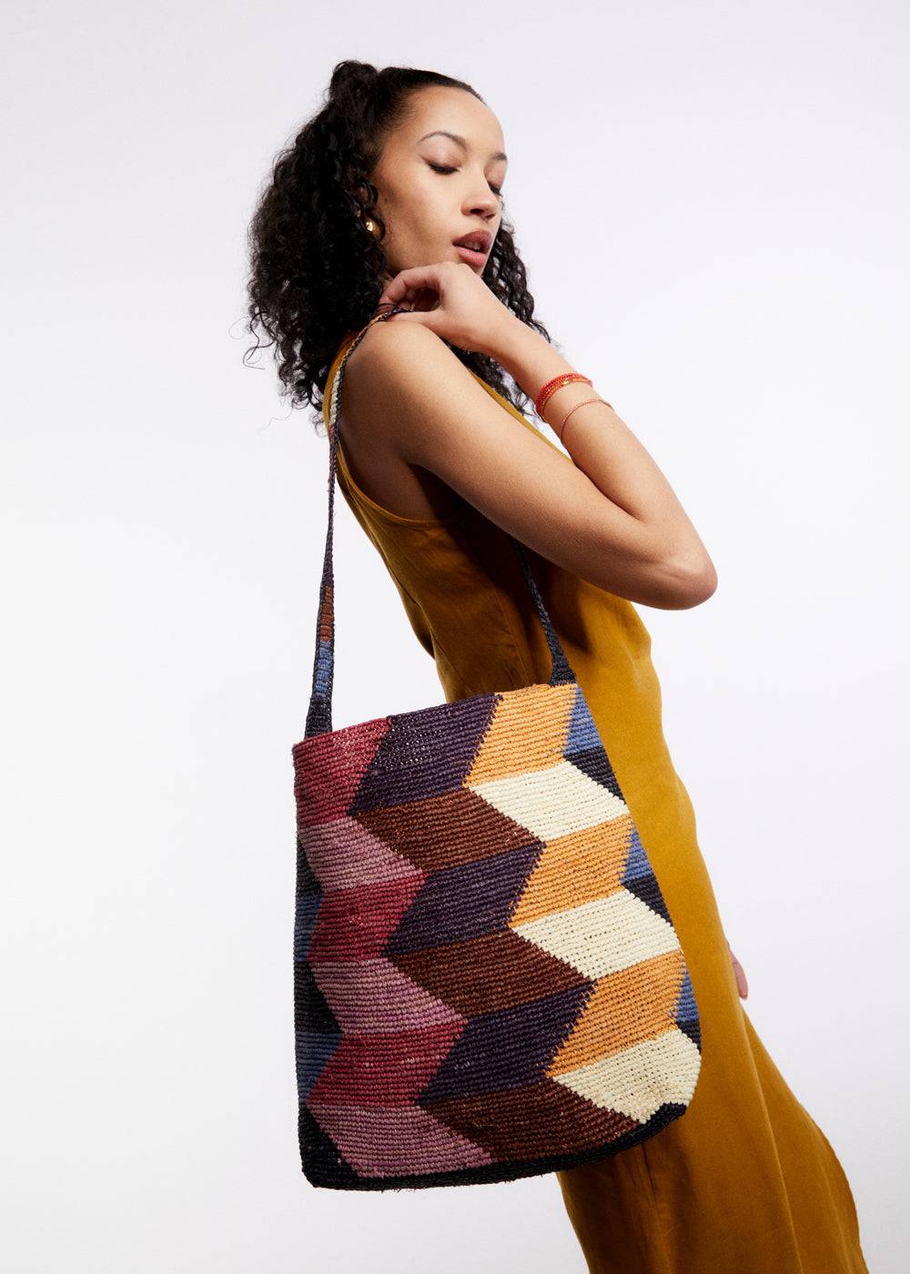 ﻿Nalí SUKY BAG IN MULTI RAFFIA + COLORS Sconto