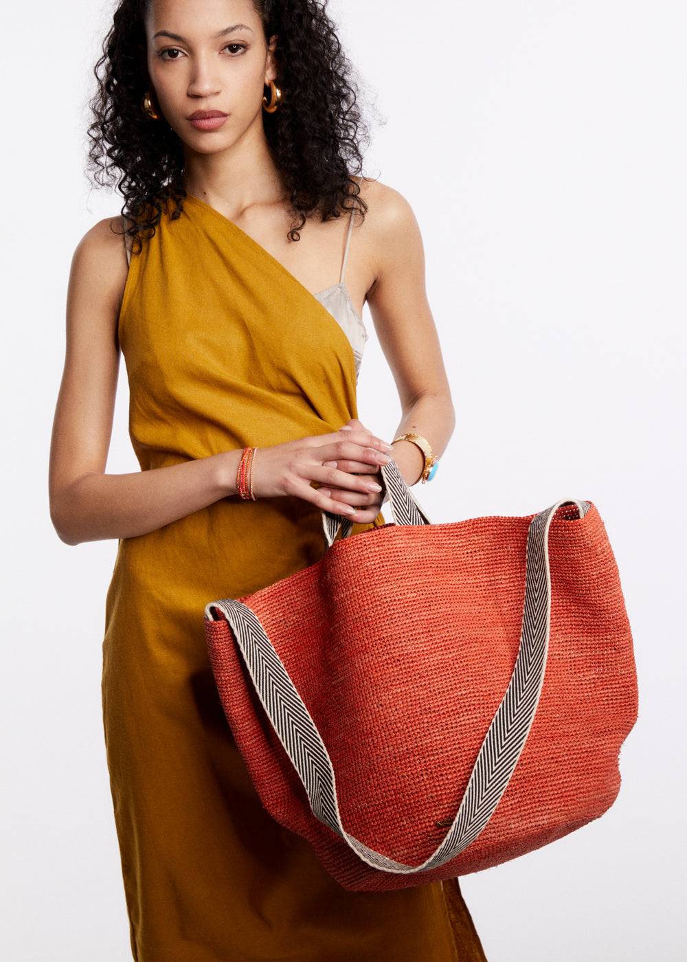 Nalí DEVON SHOPPER BAG IN RAFFIA + COLORS Promozione temporanea