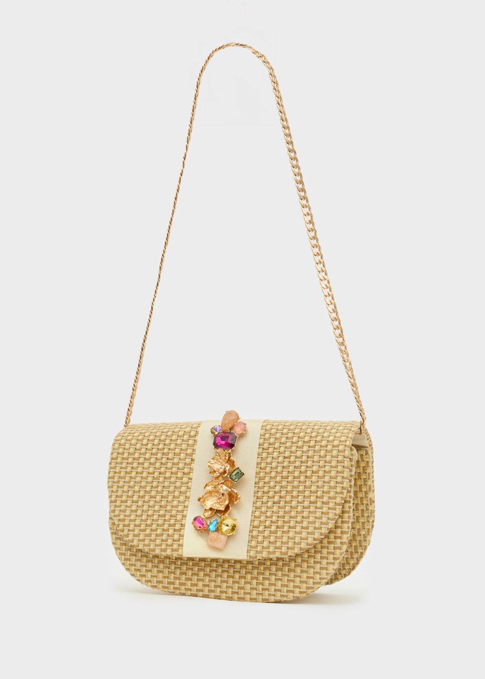 Nalí CARLA CLUTCH W/ FLOWER CLOSURE + COLORS Vendita Calda