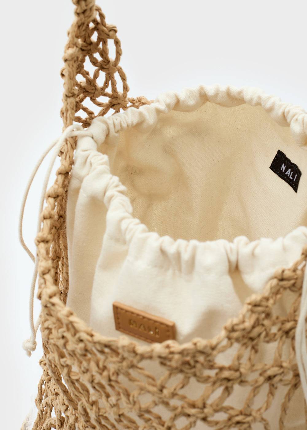 Nalí SYLVIA BUCKET BAG IN RAFFIA + COLORS I Più Venduti