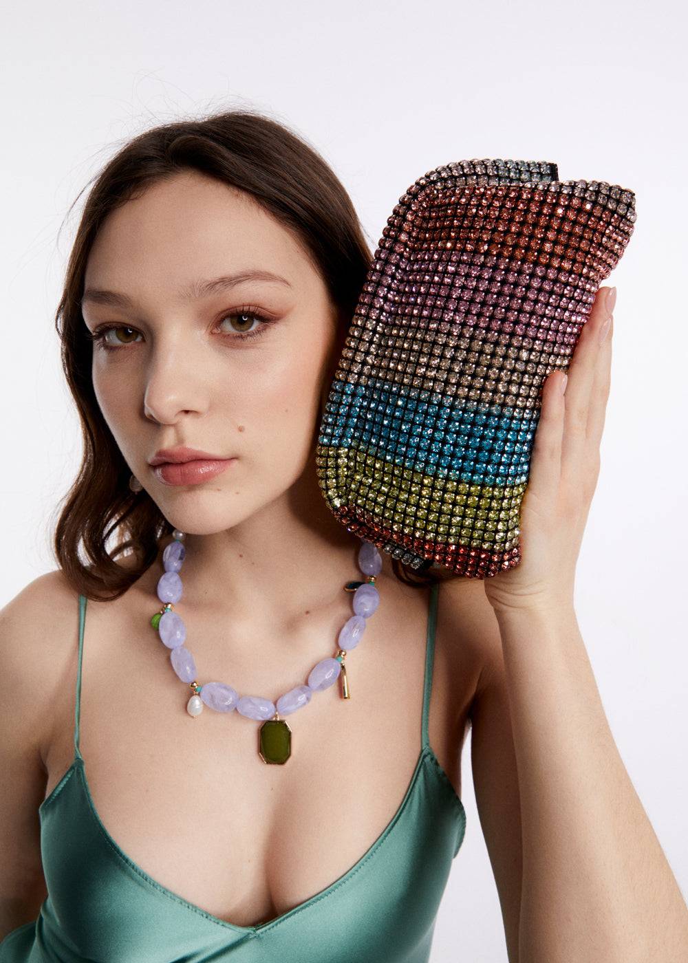 Nalí SPARK STRIPE POCHETTE W/ MULTI STONES + COLORS 2025
