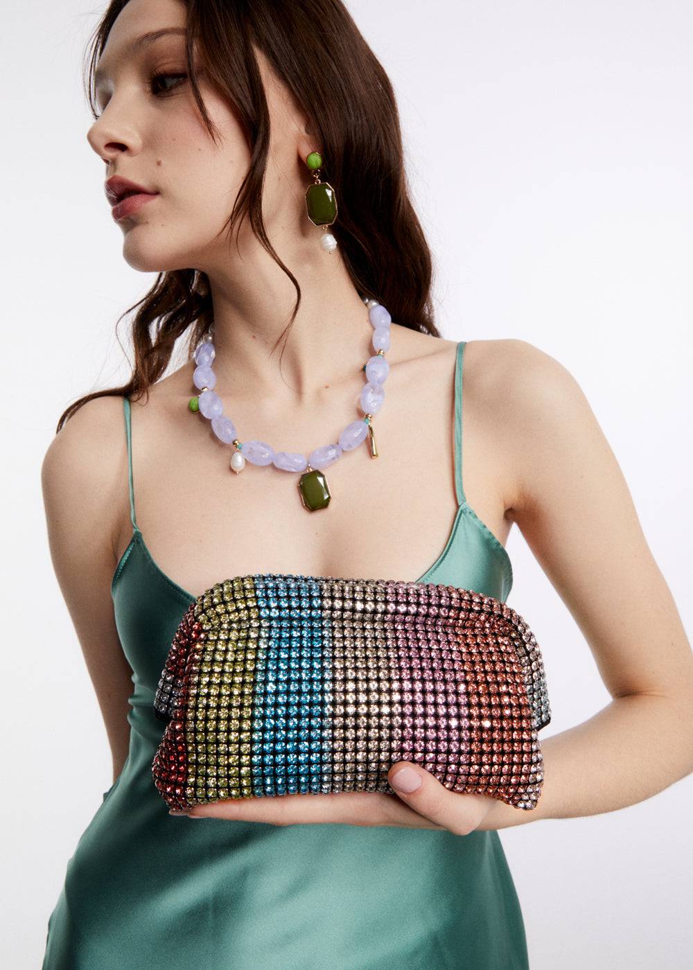 Nalí SPARK STRIPE POCHETTE W/ MULTI STONES + COLORS 2025