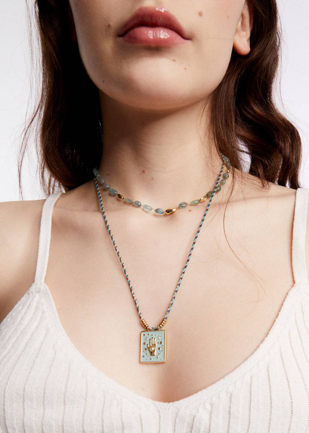 Nalí HAND NECKLACE W/ CORD + PENDANT + COLORS Shopping Online
