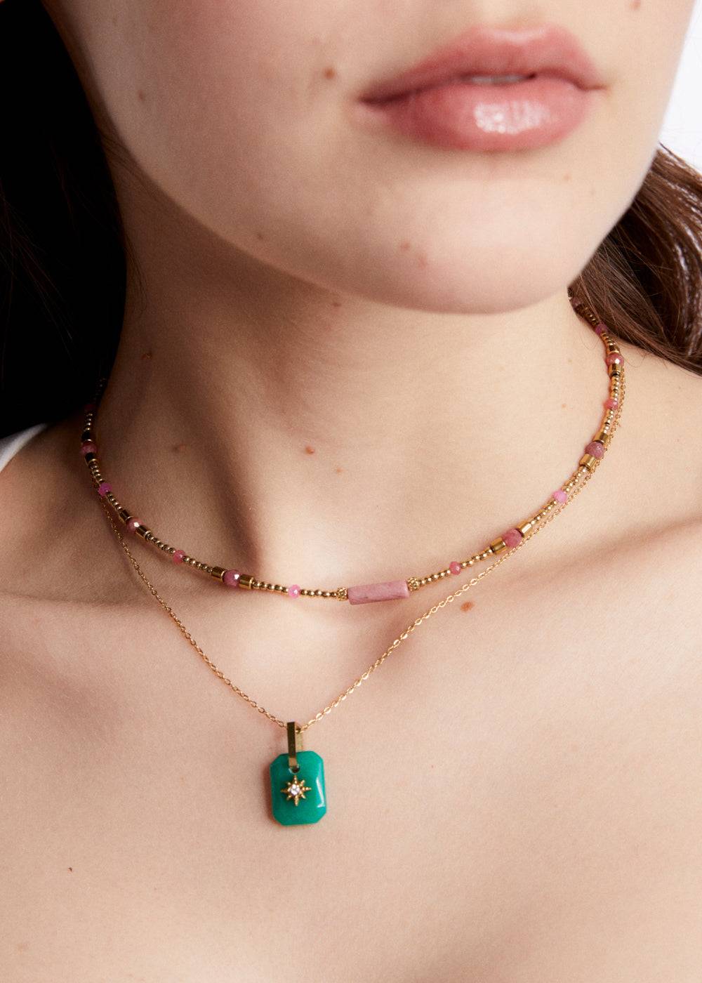 Nalí JOSY S.STEEL NECKLACE W/STONES + COLORS Convenienza