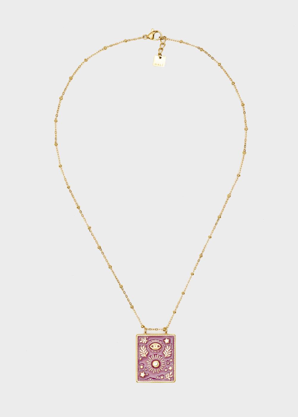 Nalí S.STEEL SOLE SMALL NECKLACE GOLD + COLORS Sconto