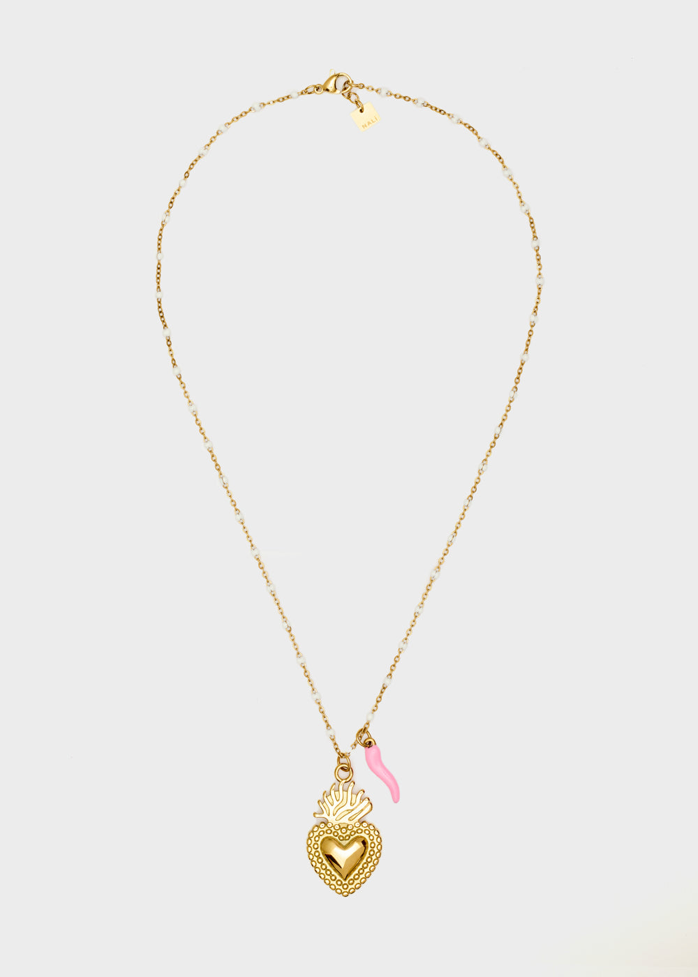 Nalí NINA NECKLACE W/ HEART+HORN + COLORS Offerta