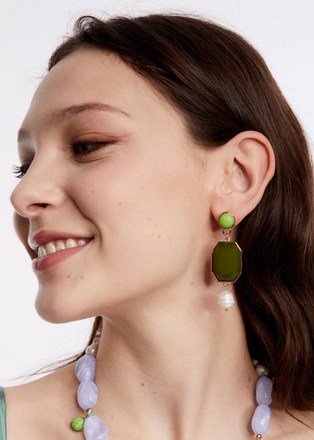 Nalí BRINA EARRINGS WITH PENDANT + COLORS Vendita Economica