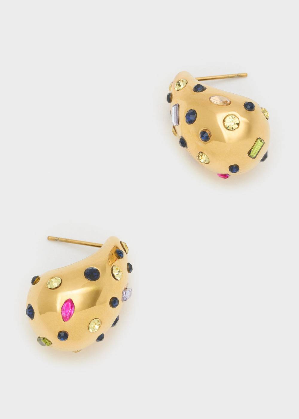 Nalí LEXY EARRINGS W/ CLEAR STONES 14KT G.P. + COLORS Moda