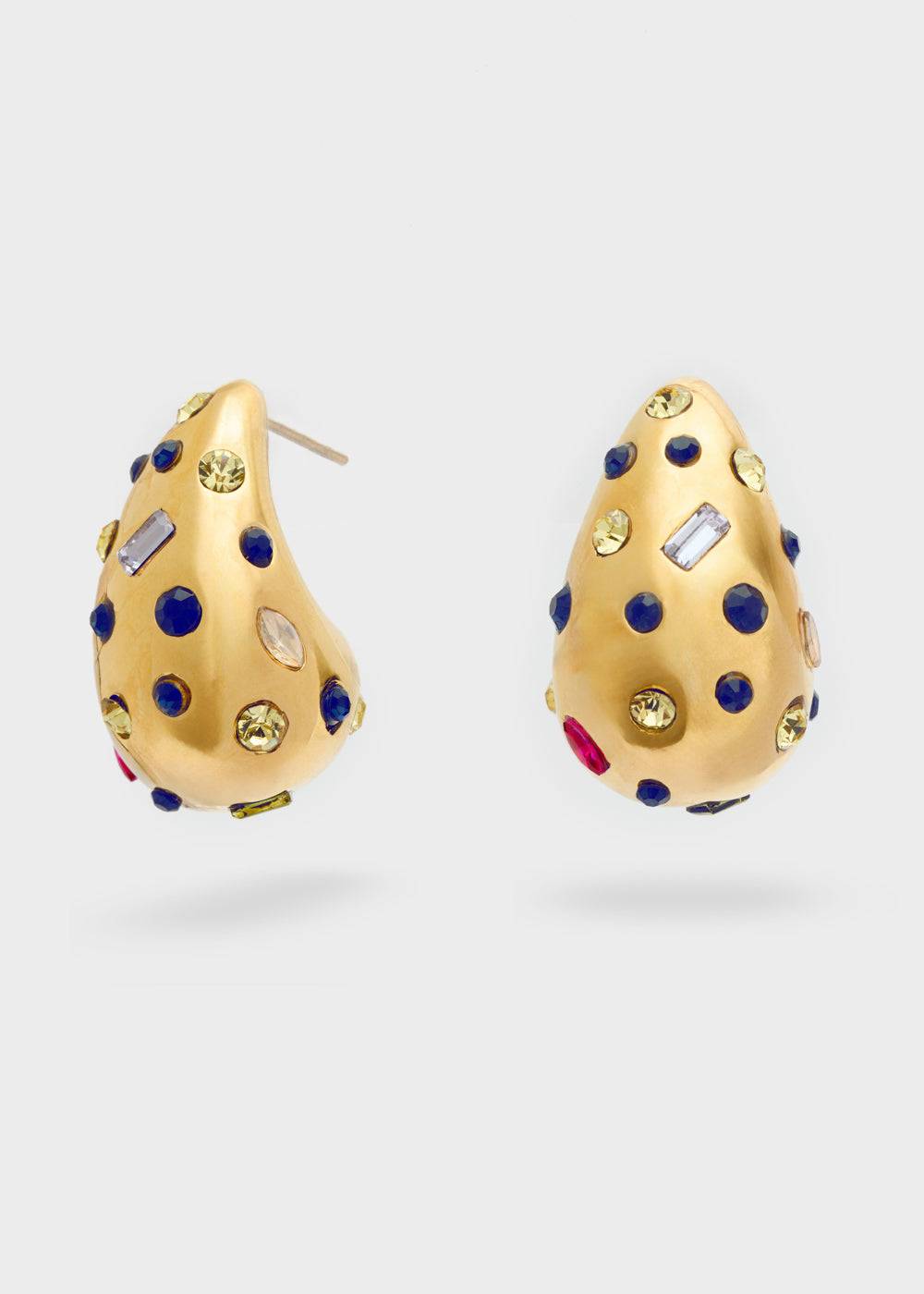 Nalí LEXY EARRINGS W/ CLEAR STONES 14KT G.P. + COLORS Moda
