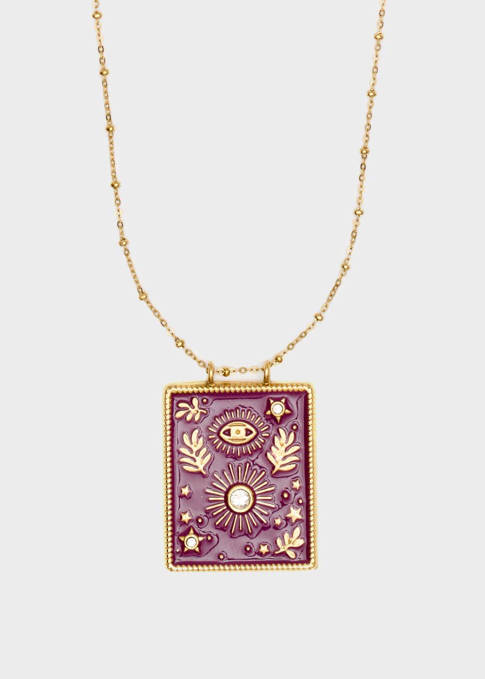 Nalí S.STEEL SOLE BIG NECKLACE GOLD + COLORS Italia