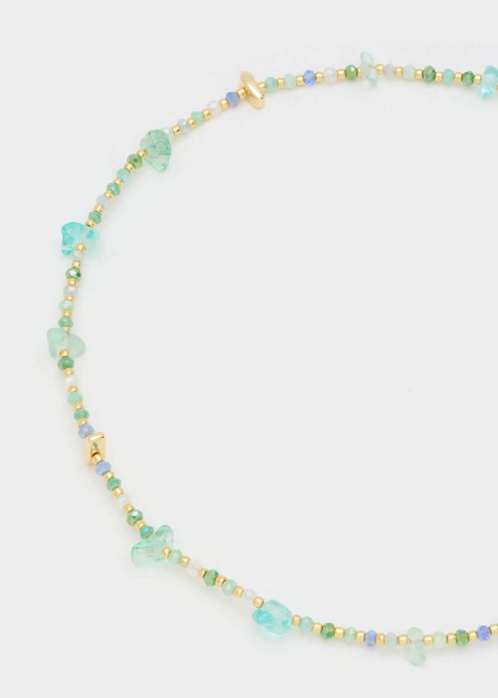 Nalí NECKLACE W/ GREEN+GOLD STONES Spedizione Gratuita