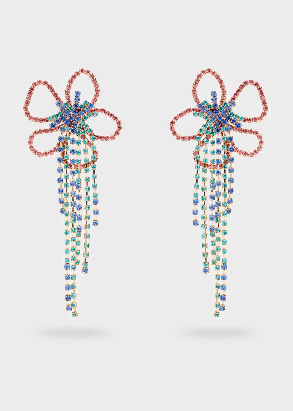 Nalí OVERSIZE FLOWER EARRINGS W/ MULTI STONES Negozi Online