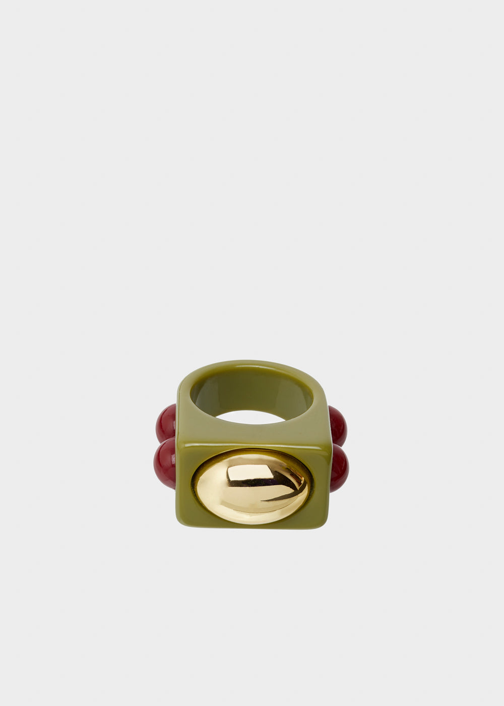 Nalí SUNNY ROUNDED RING IN GREEN RESIN Outlet