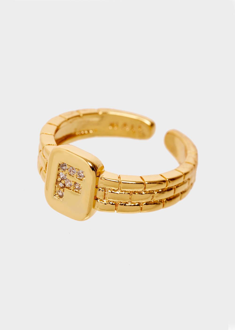 Nalí THIN RING WITH F LETTER IN ZIRCONS Offerte