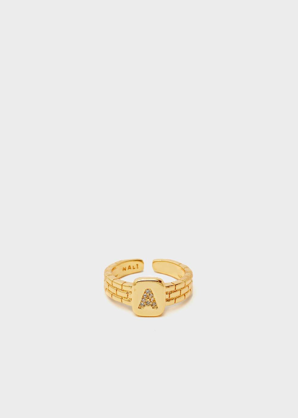 Nalí THIN RING WITH A LETTER IN ZIRCONS