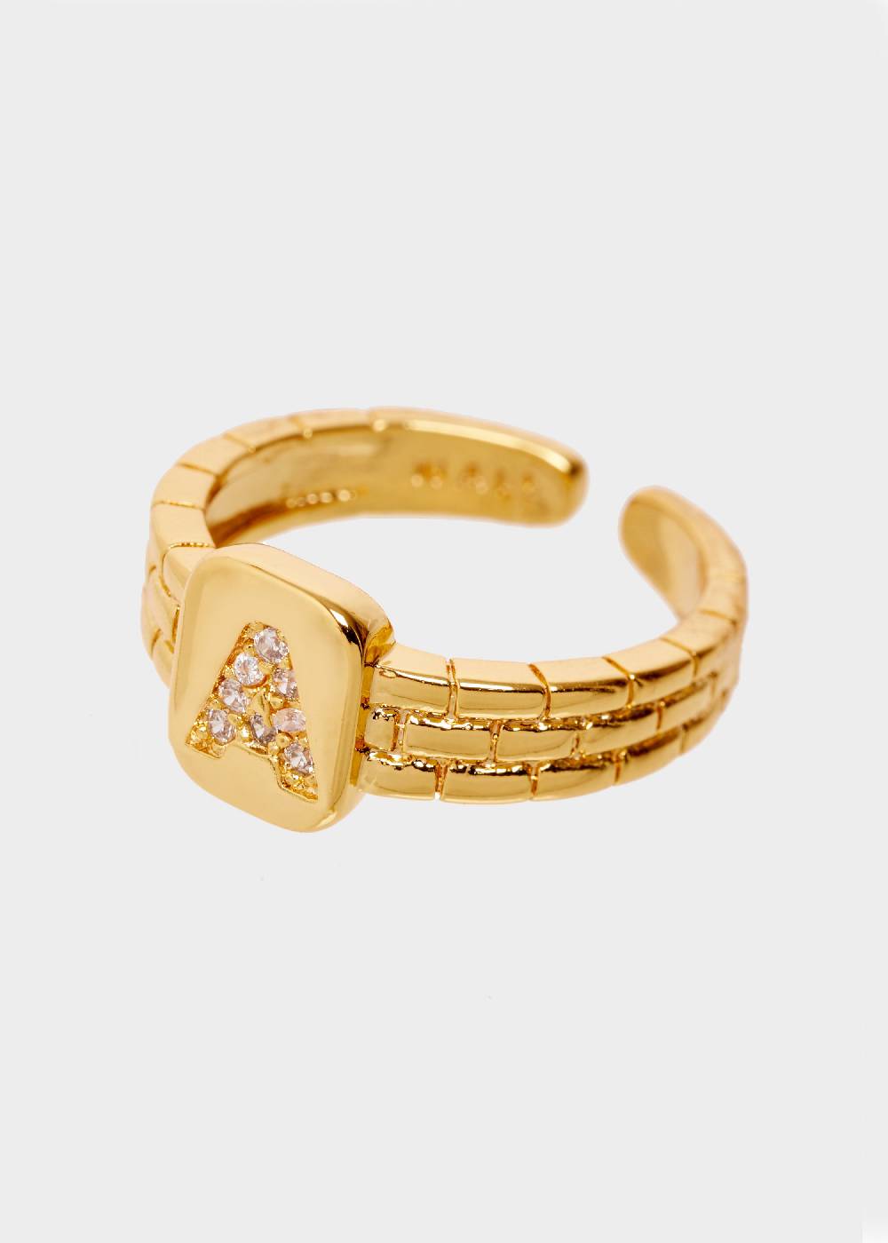 Nalí THIN RING WITH A LETTER IN ZIRCONS Saldi Di Fabbrica