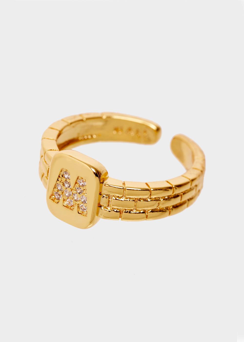 Nalí THIN RING WITH M LETTER IN ZIRCONS I Più Venduti