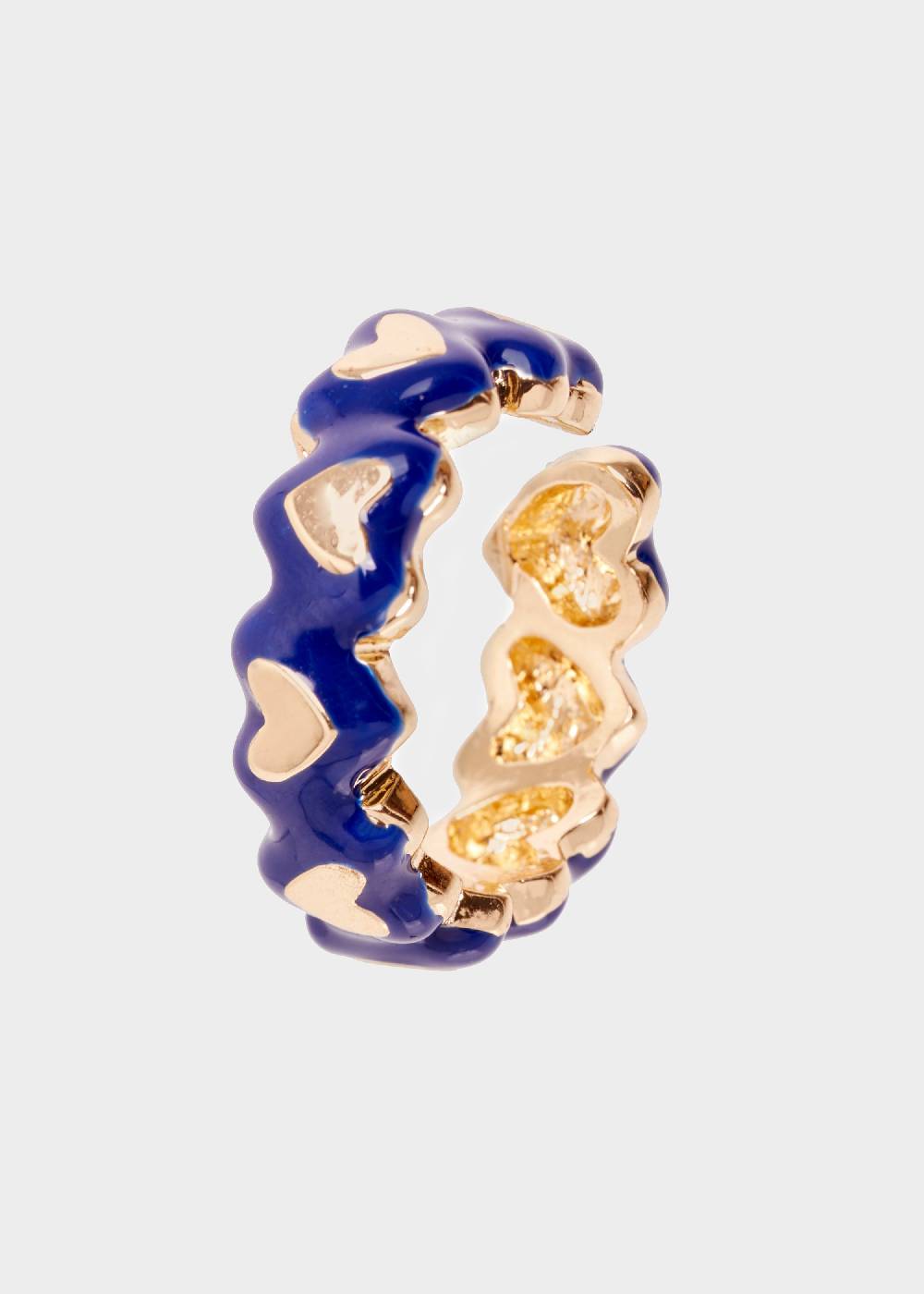 Nalí DELFI ENAMEL HEART RING IN BLUE Vendite Flash