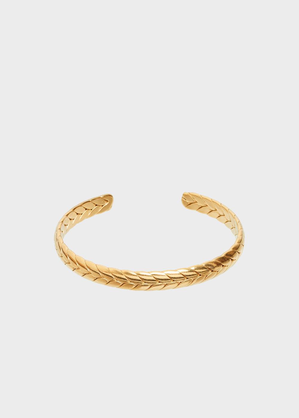 Nalí STAIN. STEEL SID LEAF RIGID BRACELET IN GOLD Qualità
