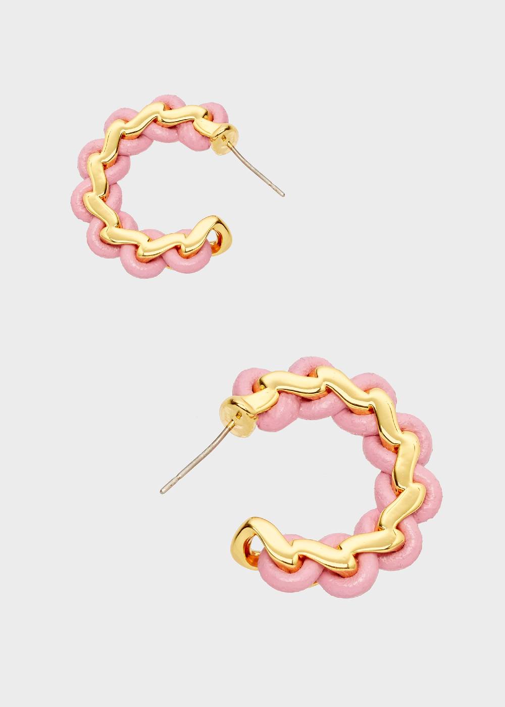 Nalí AREA HOOP EARRINGS GOLD AND PINK Spedizione Gratuita