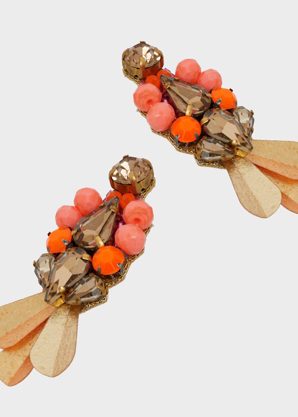 Nalí ALLY LONG EARRINGS WITH ORANGE PAILLETTES Negozi Online