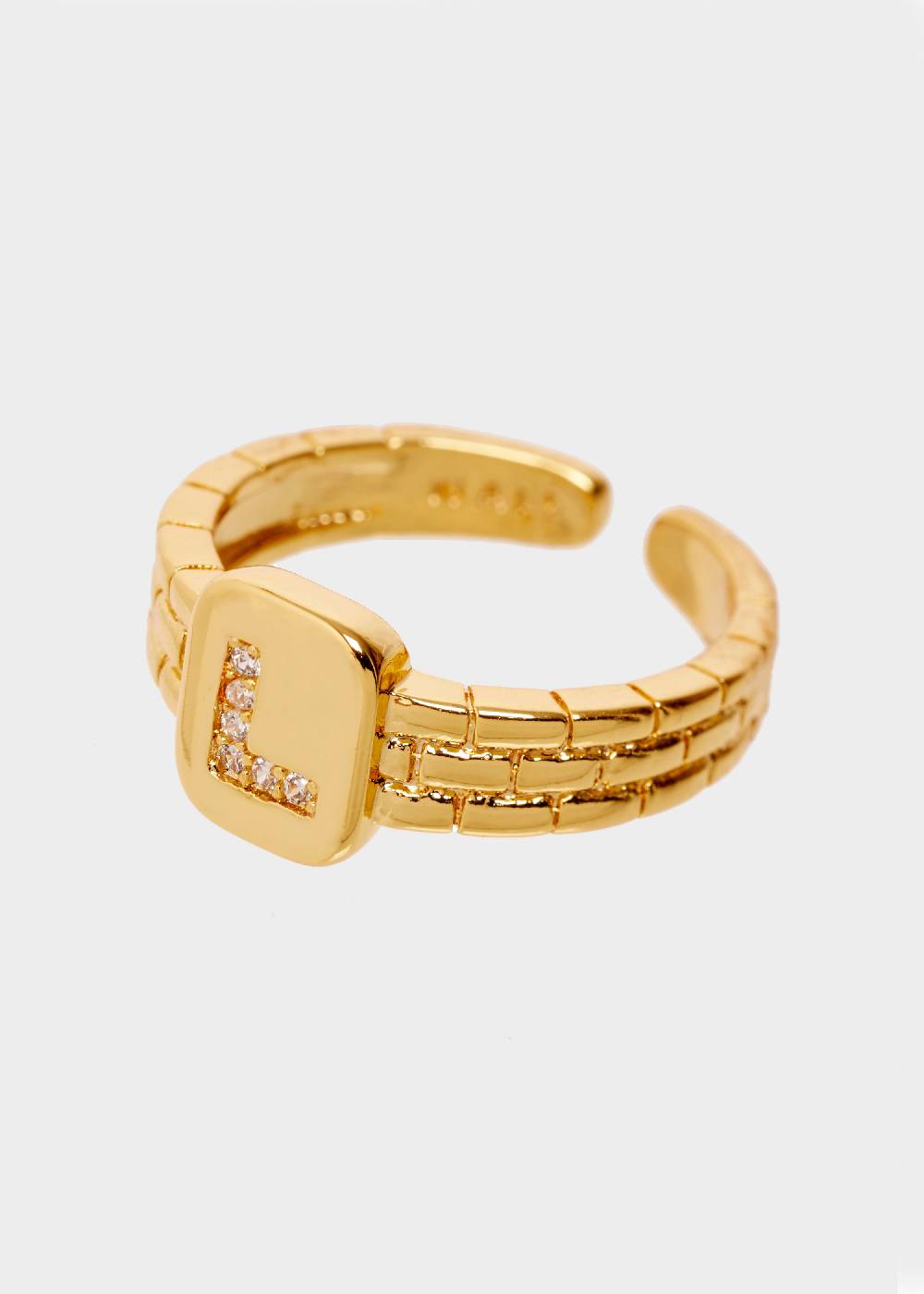 Nalí THIN RING WITH L LETTER IN ZIRCONS Acquista Ora