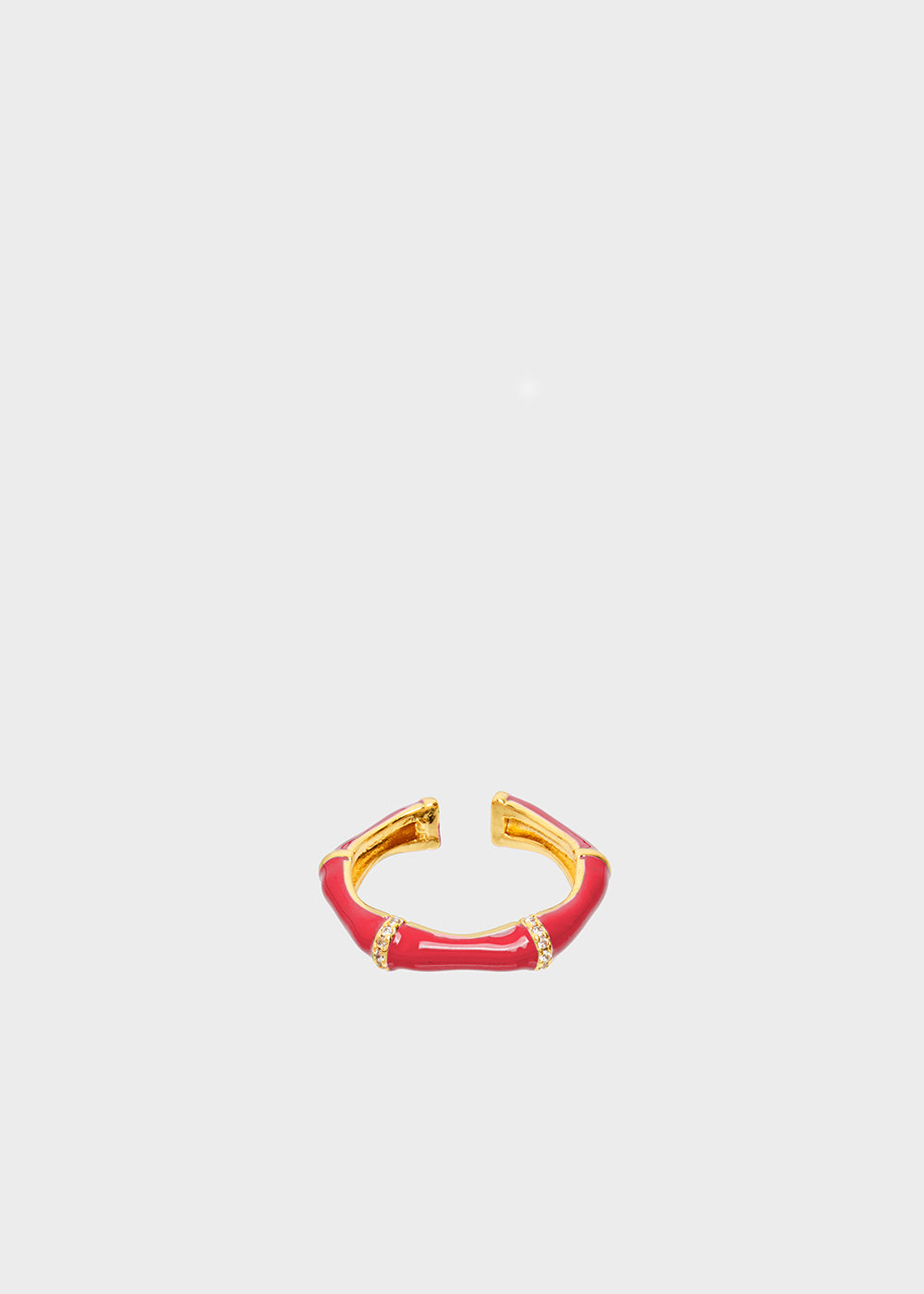 Nalí MERY ENAMEL RING FUSHIA WITH CRYSTALS Consegna Veloce