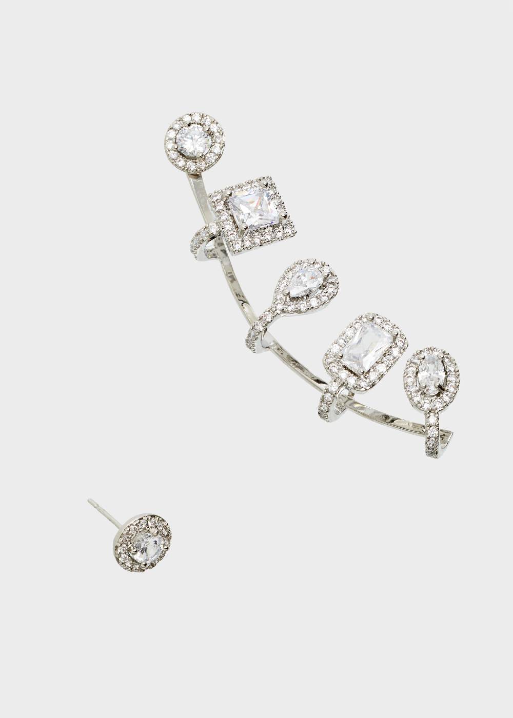 Nalí SILVER EARCUFF WITH CRYSTALS Shopping Online