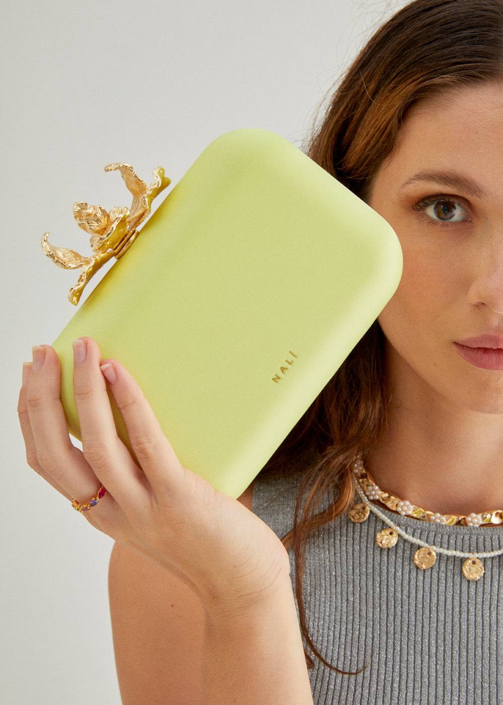Nalí FIORE CLUTCH IN NYLON + COLORS Vendita Calda