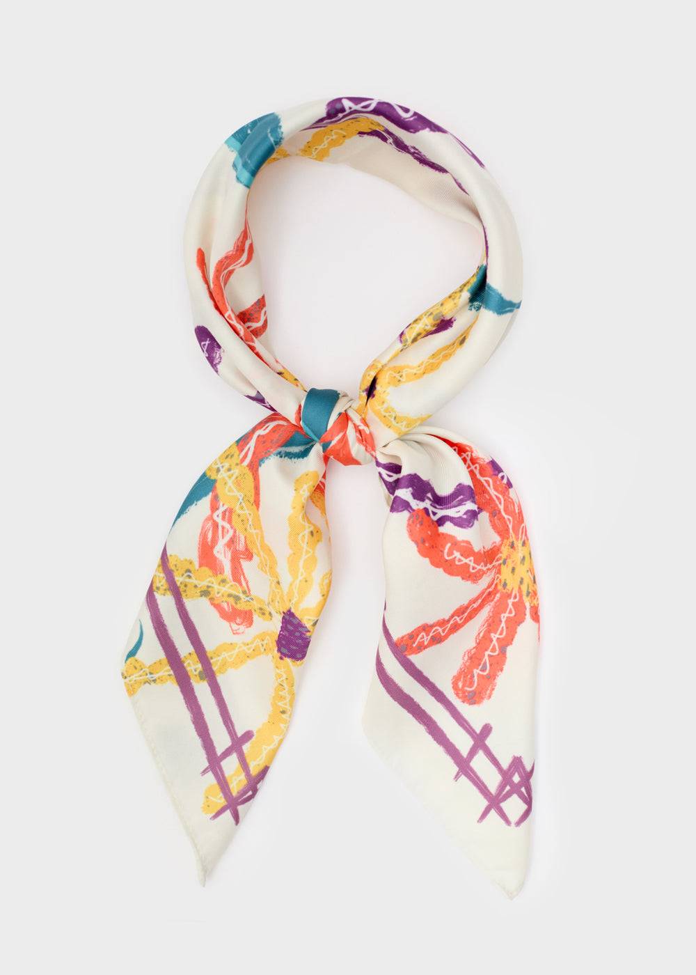Nalí WHITE FOULARD W/ MULTICOLOR FLOWERS Affare Del Giorno