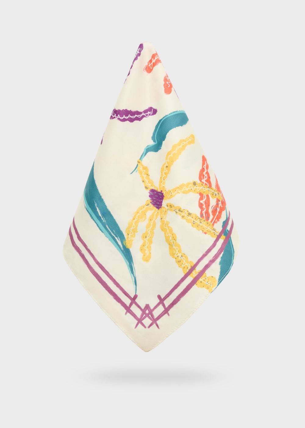 Nalí WHITE FOULARD W/ MULTICOLOR FLOWERS Affare Del Giorno