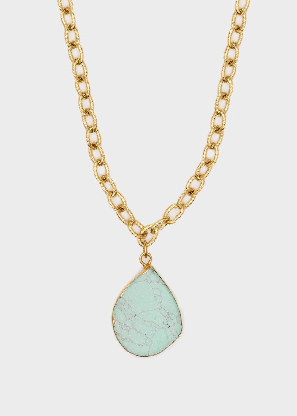 Nalí S.STEEL NECKLACE W/ L.BLUE NAT. STONE Prezzo Ridotto