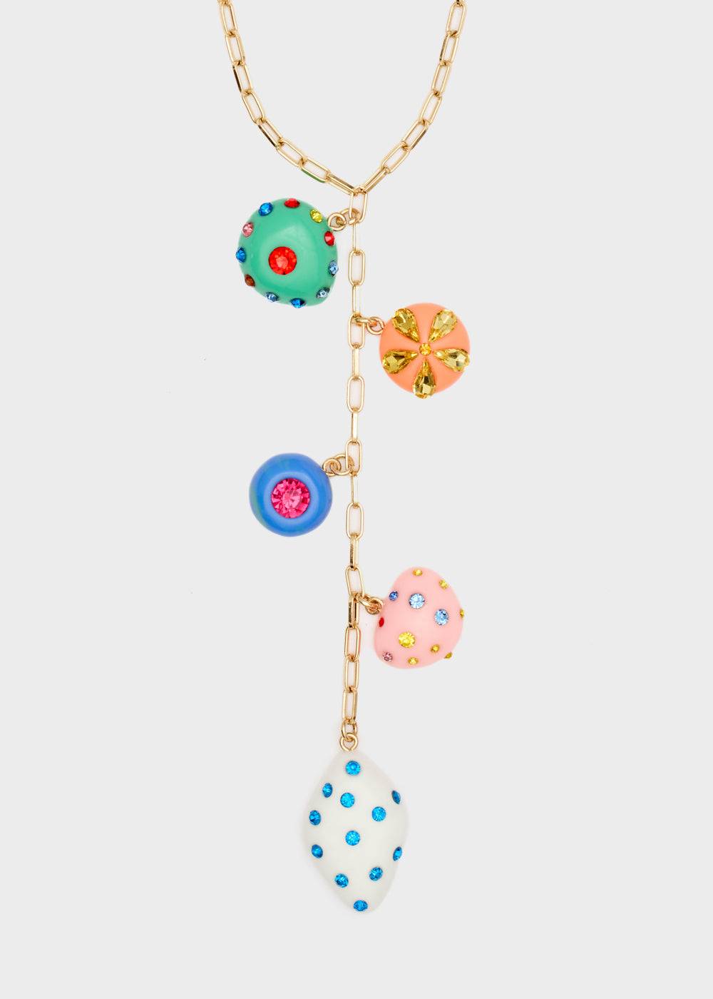Nalí LONG NECKLACE W/ RESIN MULTICOLOR ELEMENTS Presa