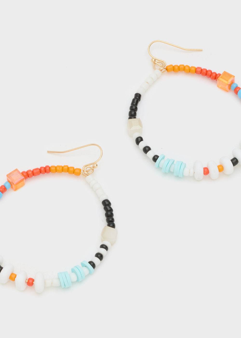 Nalí HOOP EARRINGS W/ MULTICOLOR BEADS Saldi Di Fabbrica