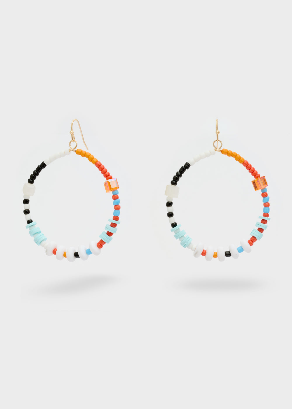 Nalí HOOP EARRINGS W/ MULTICOLOR BEADS Saldi Di Fabbrica