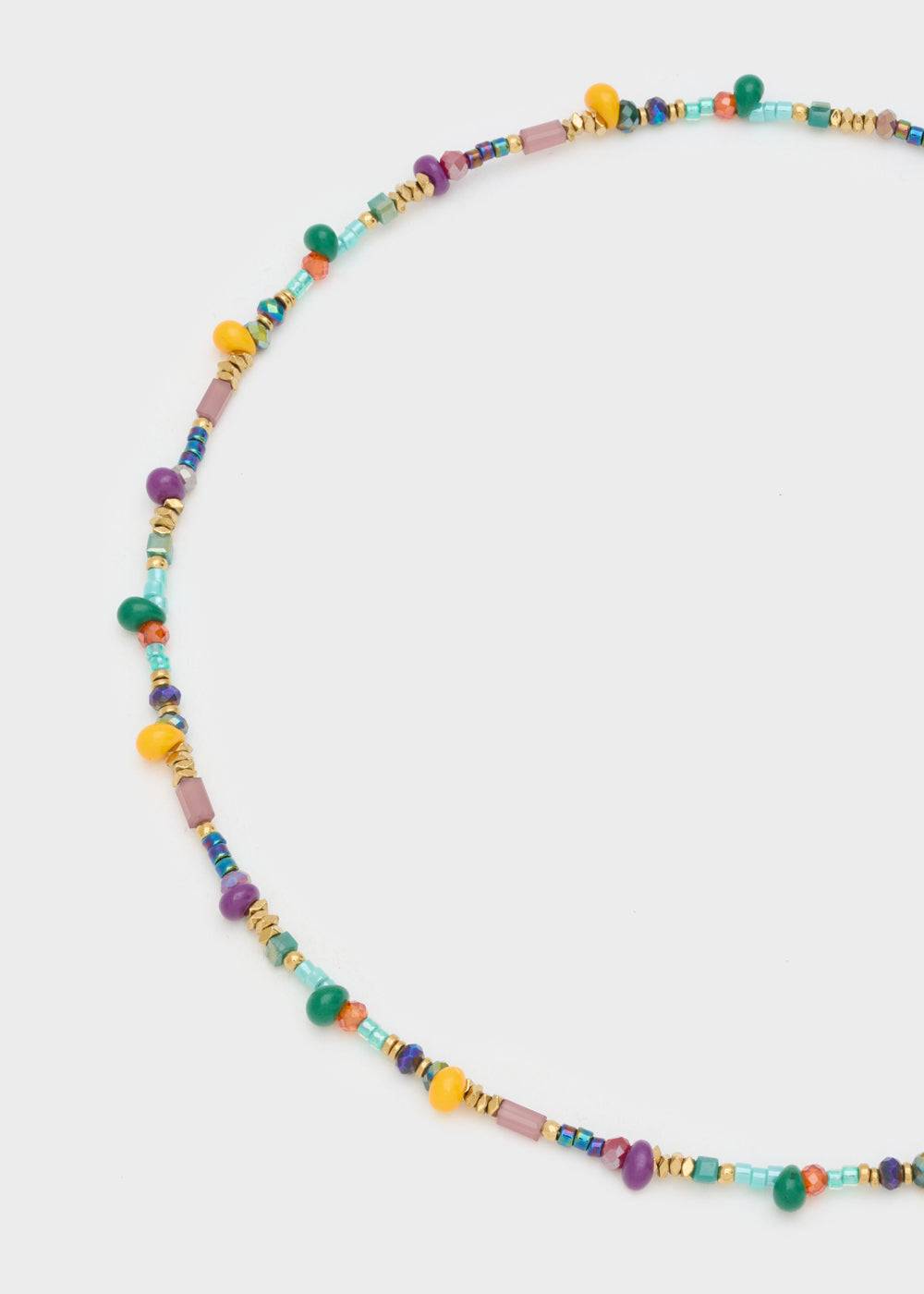 Nalí S.STEEL NECKLACE W/ PURPLE+YELLOW BEADS Cyber Monday