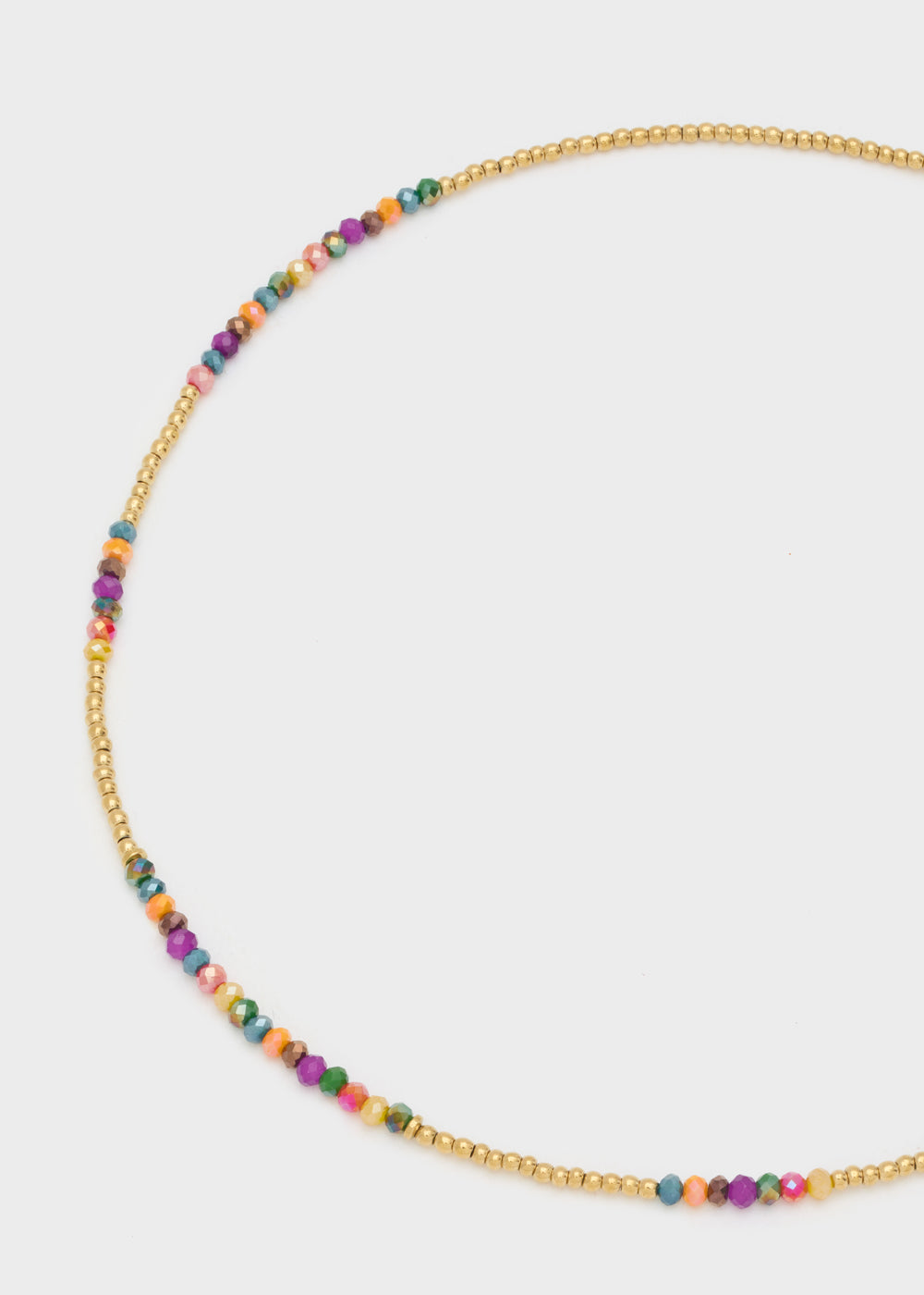 Nalí S.STEEL NECKLACE IN GOLD W/ MULTI BEADS Italy