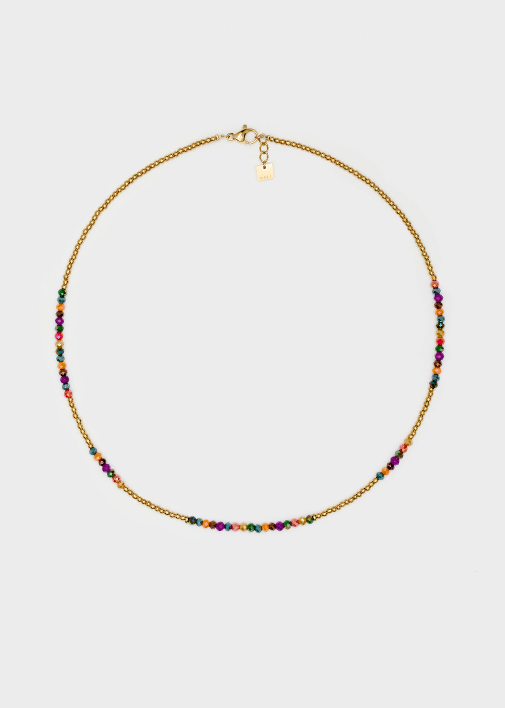 Nalí S.STEEL NECKLACE IN GOLD W/ MULTI BEADS Italy