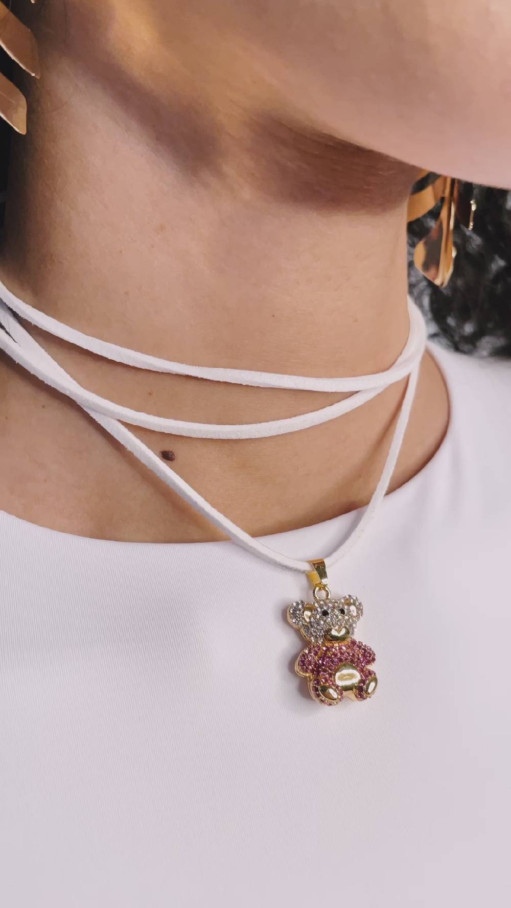 Nalí TEDDY NECKLACE SET W/ FUCHSIA TEDDY CHARM 2025