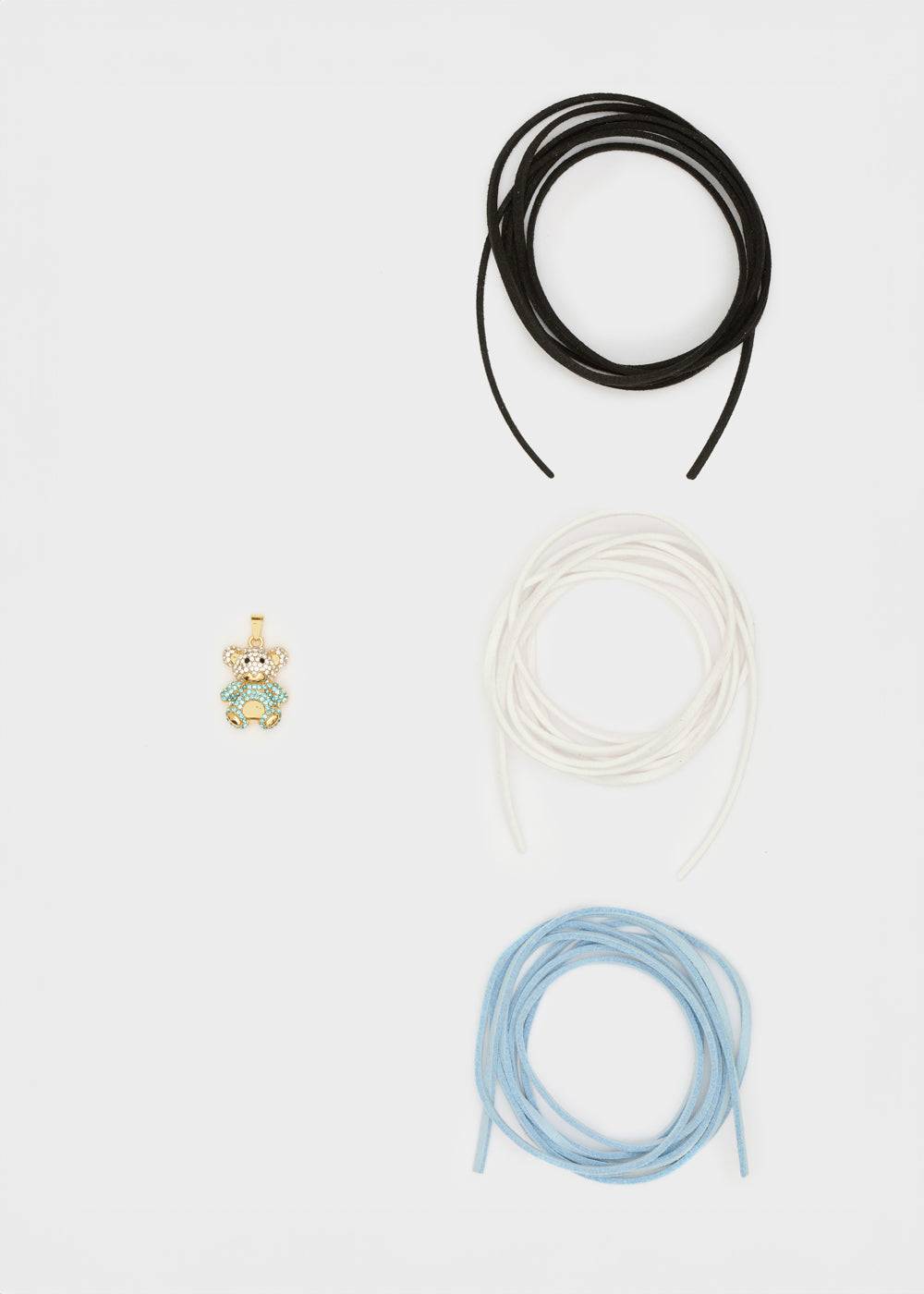 Nalí TEDDY NECKLACE SET W/ L.BLUE TEDDY CHARM In Linea