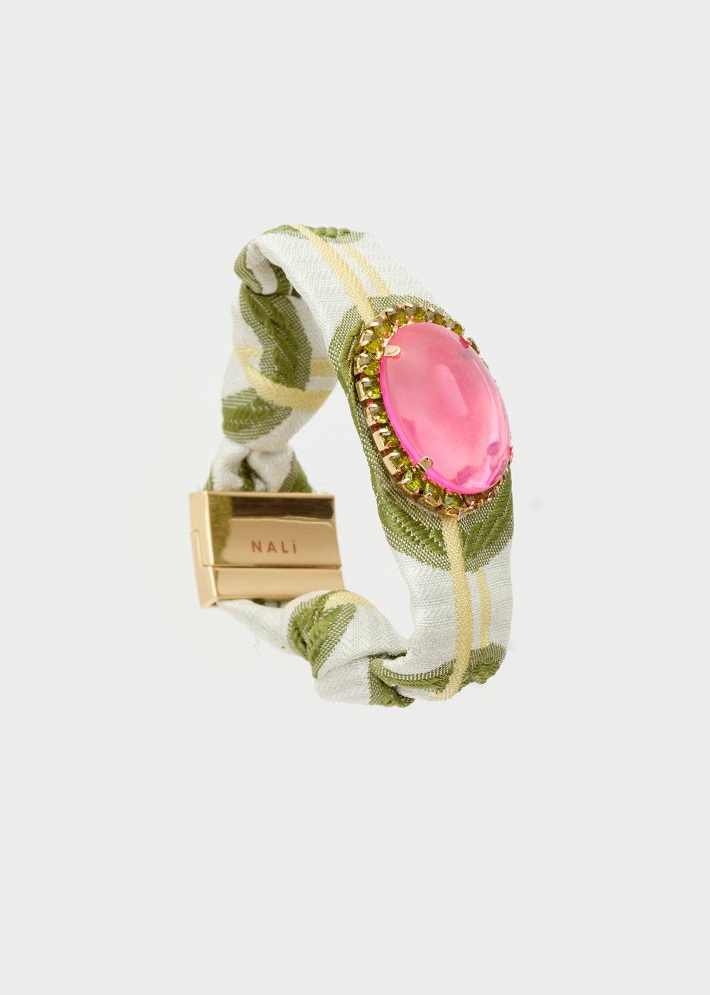 Nalí FABRIC BRACELET W/ OVAL FUCHSIA ELEMENT Promozione