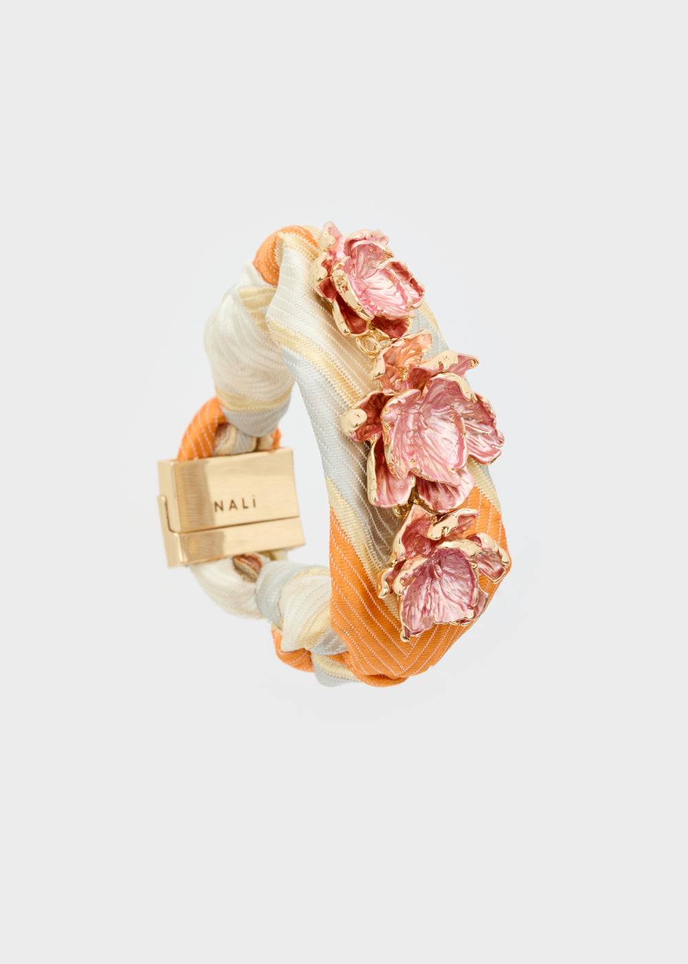 Nalí FABRIC BRACELET WITH PINK FLOWERS Spedizione Gratuita