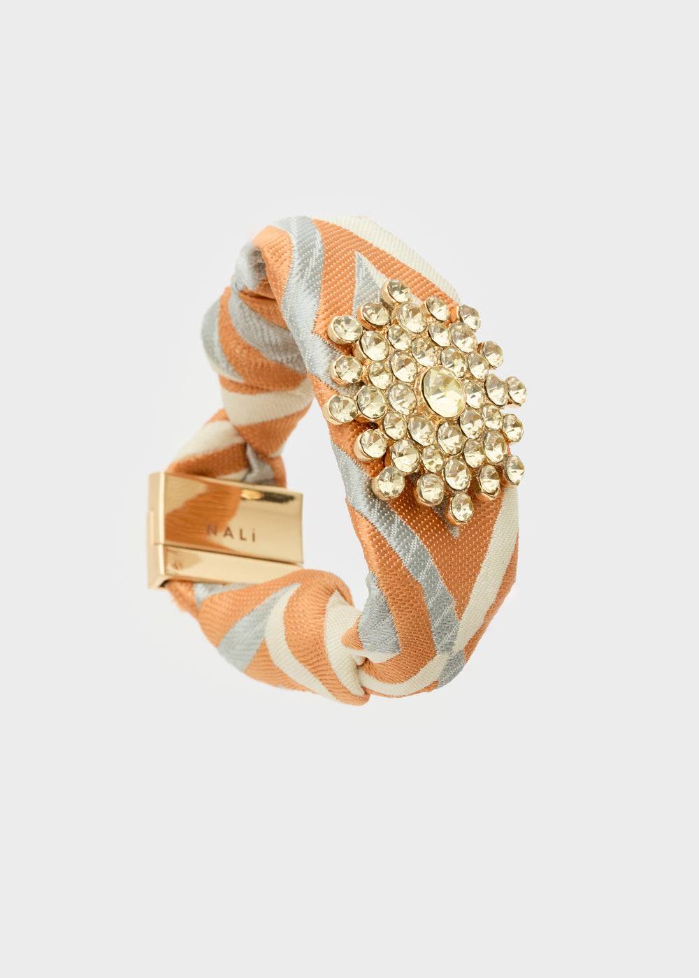 Nalí FABRIC ORANGE BRACELET W/ STONES Negozi Online