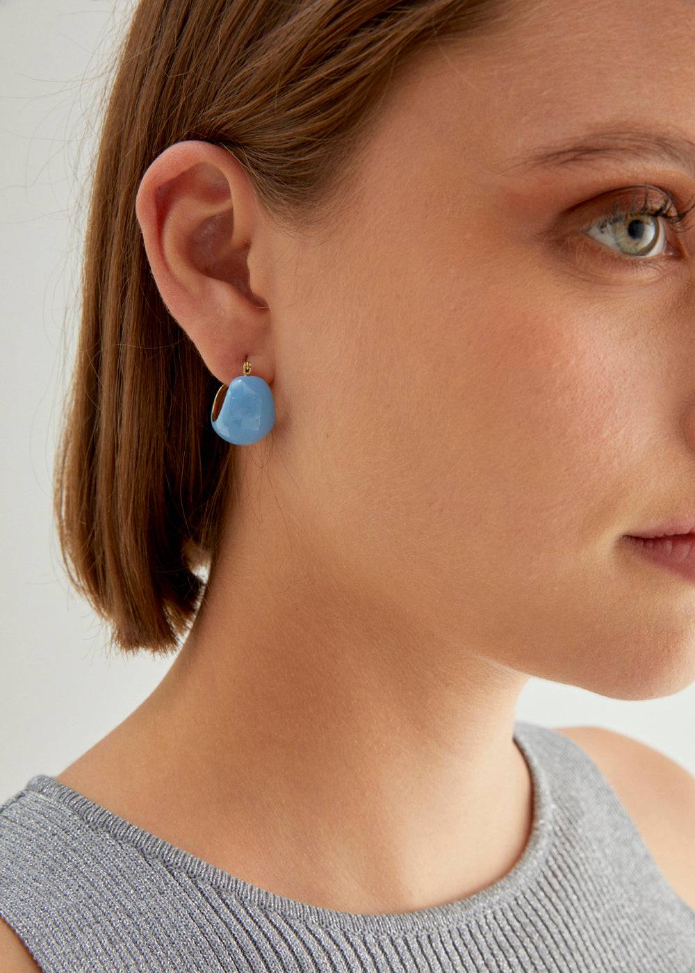 Nalí BECCA ENAMEL EARRINGS S.STEEL + COLORS